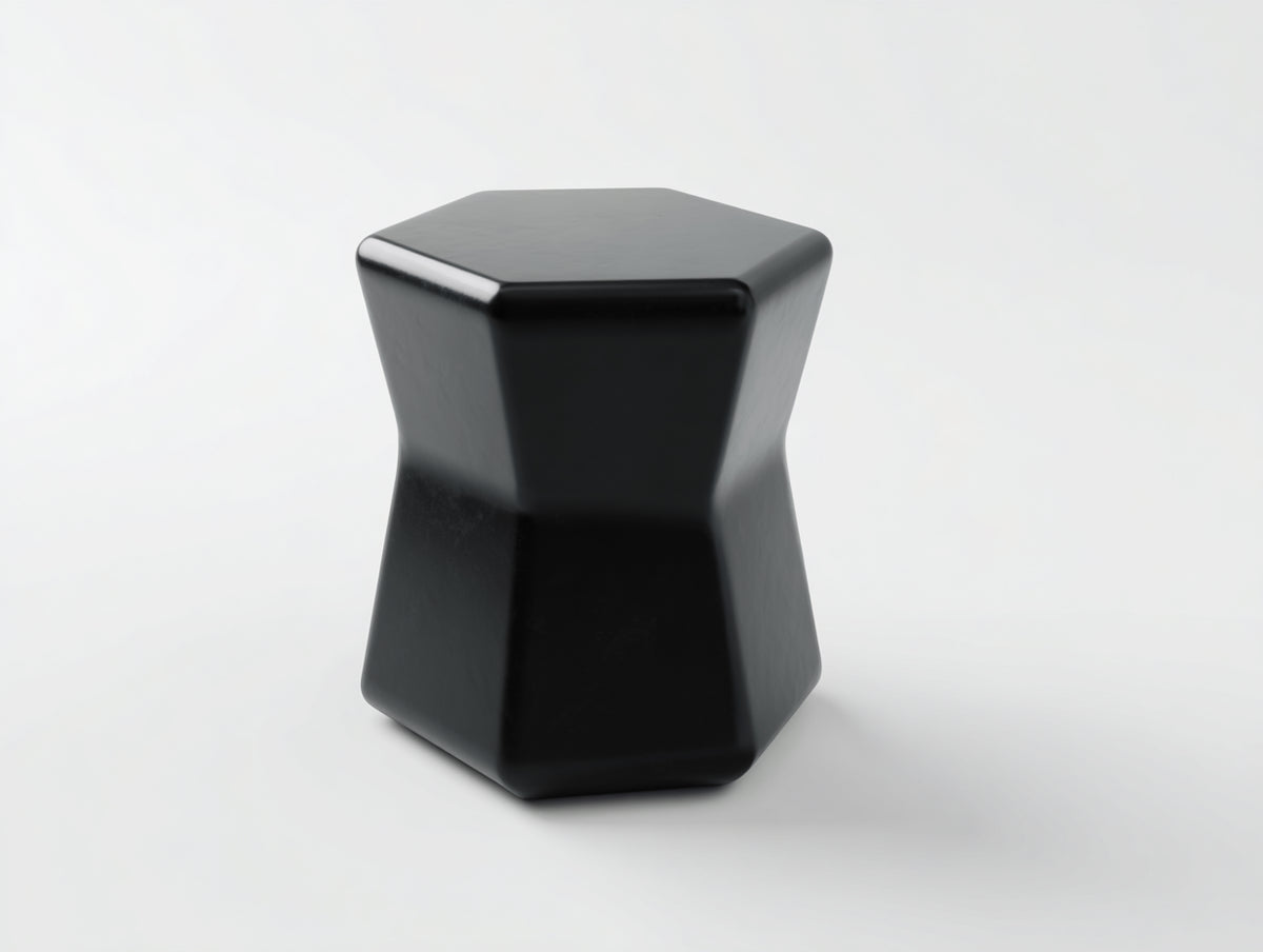 Pedale in plastica 42×42×47 cm - nero satinato - profilo a clessidra per soggiorno