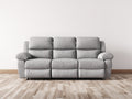 Divano a 3 posti in tessuto 218×96×100 cm - grigio chiaro - schienali divisi e linea sobria per soggiorno