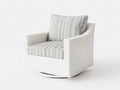 Poltrona girevole in rattan 82×80×85 cm - bianco e grigio chiaro - pannelli chiusi per Camera Da Letto