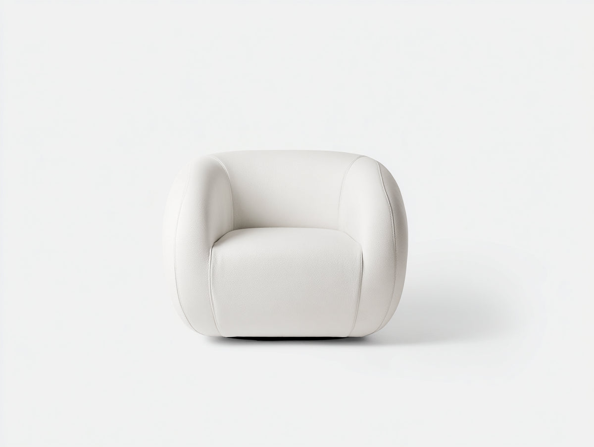 Poltrona imbottita in similpelle 86×82×72 cm - bianco - braccioli integrati per camera da letto