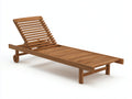 Poltrona reclinabile in legno 200×70×94 cm - marrone naturale - doghe a vista e ruote per terrazza