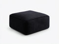 Pedale ottomano in tessuto a coste 65×65×40 cm - nero antracite - profilo quadrato per Soggiorno