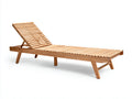Poltrona Reclinabile in teak 205×69×89 cm - color miele - gambe inclinate ripiegabili per Terrazza