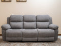 Divano a 3 posti in tessuto 220×96×102 cm - grigio - braccioli ampi e schienale alto per soggiorno