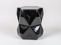 Sgabello poggiapiedi in plastica 36×36×45 cm - nero lucido - grandi facce triangolari per soggiorno