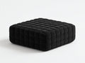 Pedale pouf in tessuto lavorato 72×72×38 cm - nero - superficie a griglia per Soggiorno