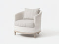 Poltrona con seduta in tessuto 82×78×78 cm - bianco e beige - intreccio curvo per camera da letto