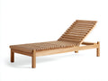 Poltrona reclinabile in teak 198×66×90 cm - marrone chiaro - doghe lineari senza braccioli per terrazza