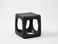 Sgabello poggiapiedi in plastica 40×40×43 cm - nero - fianchi aperti per soggiorno