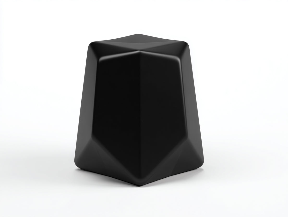 Sgabello poggiapiedi in plastica 38×38×45 cm - nero - profilo sfaccettato per soggiorno